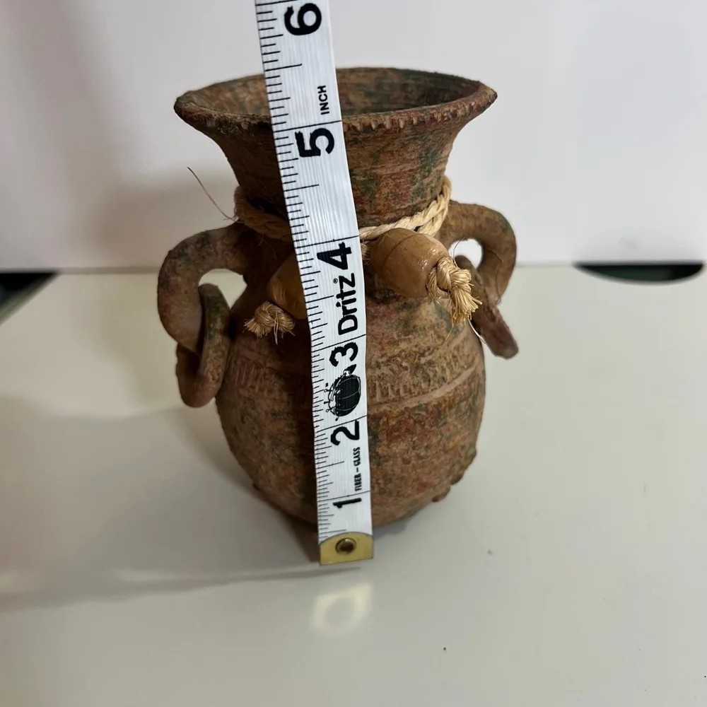 Vintage Unbranded Vase, pottery Home Decor, 5 inches, Brown‎ - Picture 8 of 10